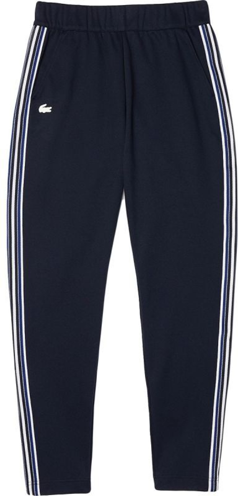 Женские Штаны теннисные Lacoste Women's Contrast Striped Cotton Blend Jogging Pants - navy blue/white/blue