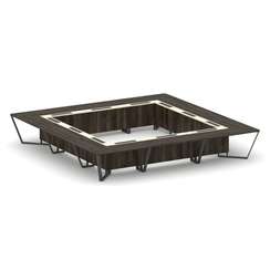 Steel Meet Стол переговорный квадратный KMK-PR.B.SP-24K Дуб Мали/Ваниль Глянец/Металл Антрацит 4800*