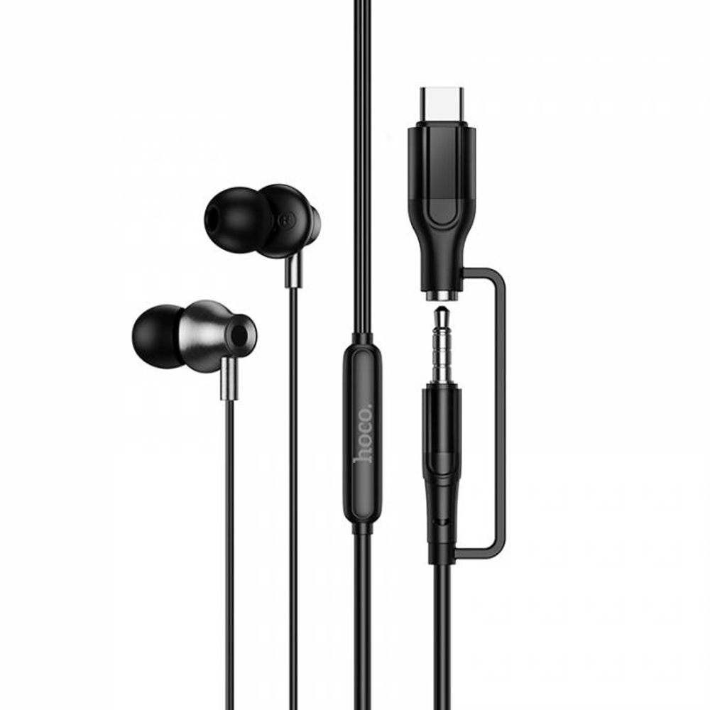 Проводные наушники для Type-C 2-in-1 Hoco M119A (black)