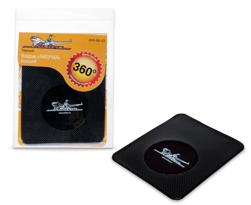 Коврик на панель противоскользящий Airline 14 х 16 см черный