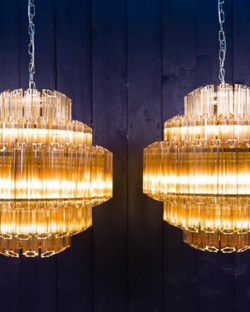 Роскошная многоярусная люстра в тёплом золотом оттенке и прозрачном ✨