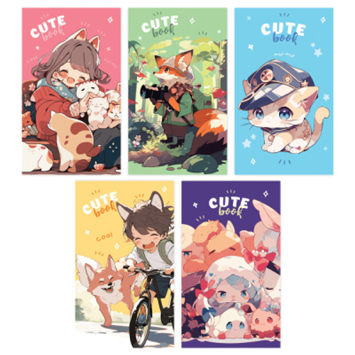 Блокнот А7 40л. на склейке BG "Cute anime"