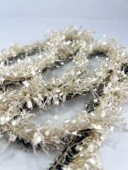 Тесьма с бахромой твидовая букле травка 35мм (1,5м в уп)