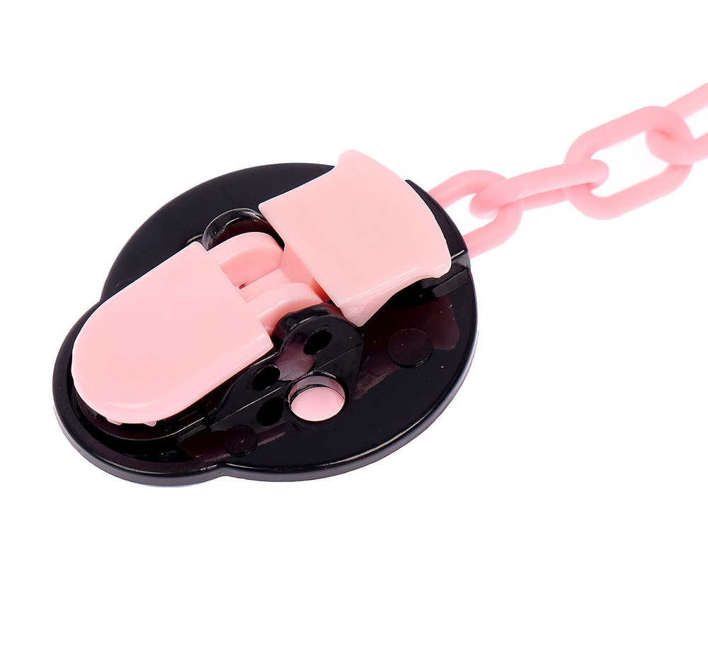 2932010 Держатель для пустышки «Божья коровка», на цепочке, цвет розовый