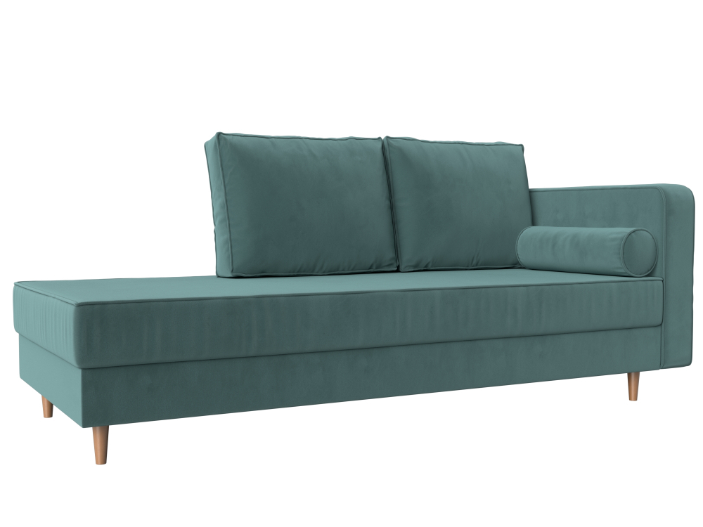 Кушетка Прайм правая, Бирюзовый, Велюр, 100874