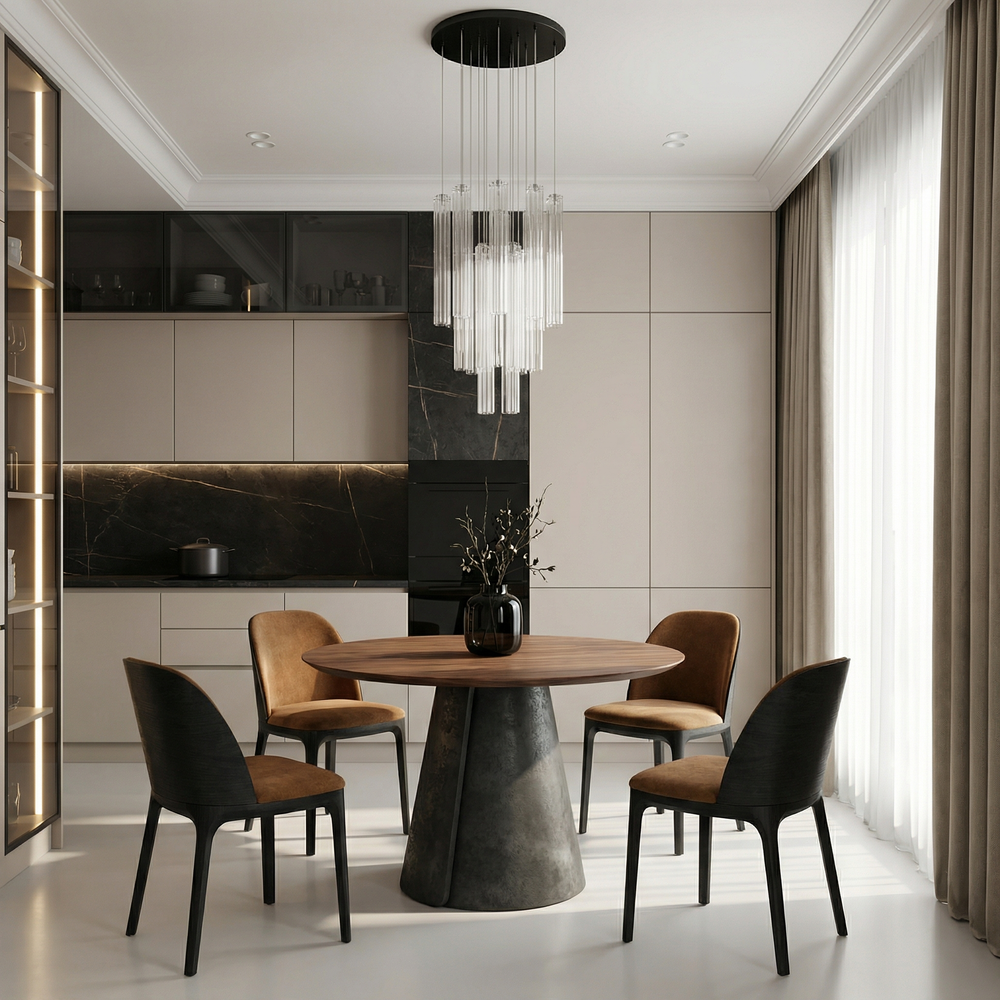 Обеденный стол ROLL CONCRETE walnut