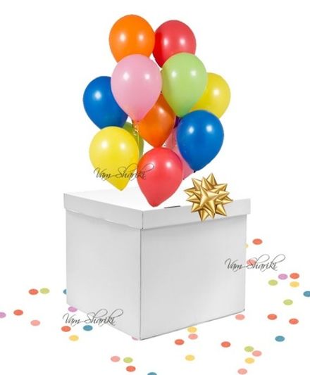 Коробка №23 "На 15 гелиевых шаров" (цветные коробки)
