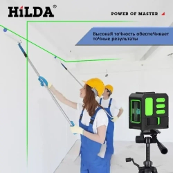 Лазерный уровень , нивелир Зеленыйлуч,2 линии,AA*2