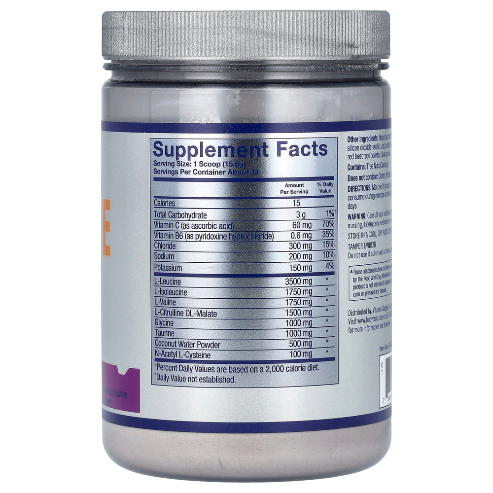 BodyTech, Elite, Ultimate BCAA, со вкусом винограда, 468 г (16,5 унции)