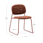 Стул Meli из терракотовой шенилли с терракотовыми металлическими ножками