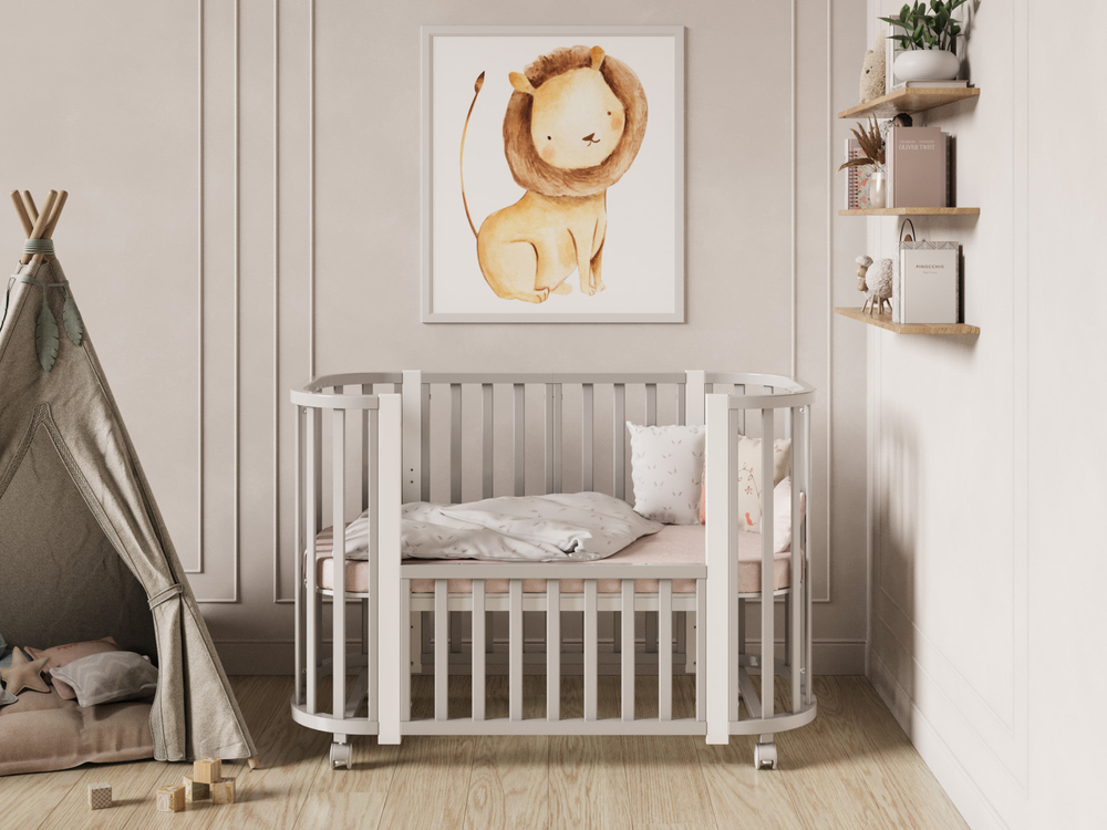 Кроватка детская Incanto Nova Lux c наклоном дна цвет серый/белый