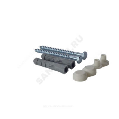 Крепление унитаза к полу D6x80 с шестигранной головкой, колпачки белые КРМ100(27)