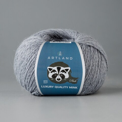 Пряжа "Норка" длинноворсовая Luxury, пух норки-70 % нейлон-30 %, мышиный