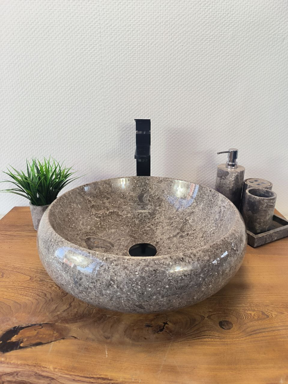 Раковина из мрамора Donut Grey Medium DM-60347 (45*45*15см)