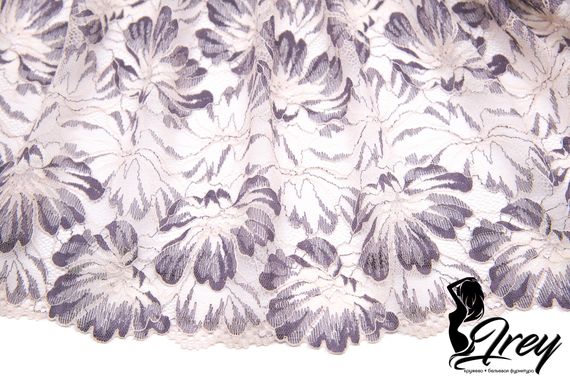 03-213 Кружево эластичное 23 см, пион/тауп