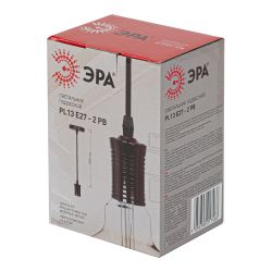 PL13 E27 - 2 PB Подсветка ЭРА Накладной, цоколь Е27, провод 1 м, цвет жемчужно-черный | Подвесные светильники