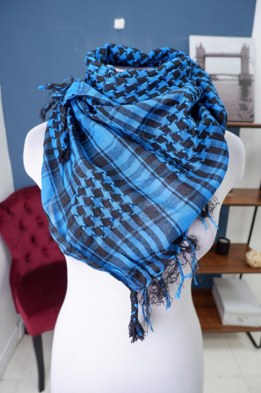 Палантин в клетку