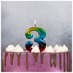 Свечи-цифры Радуга 8 см