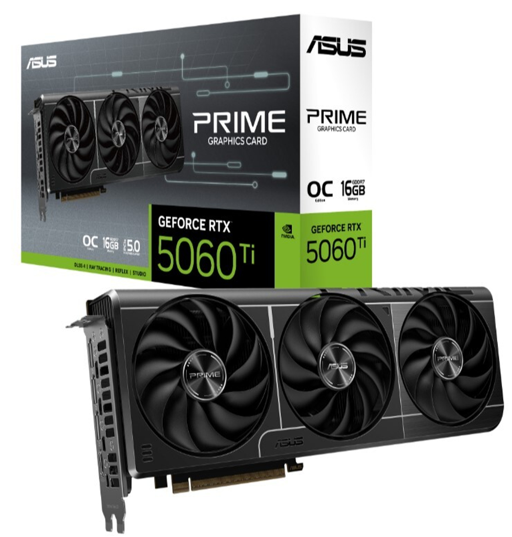 Видеокарта PCI-E ASUS GeForce RTX 5060 TI PRIME OC (PRIME-RTX5060TI-O16G)