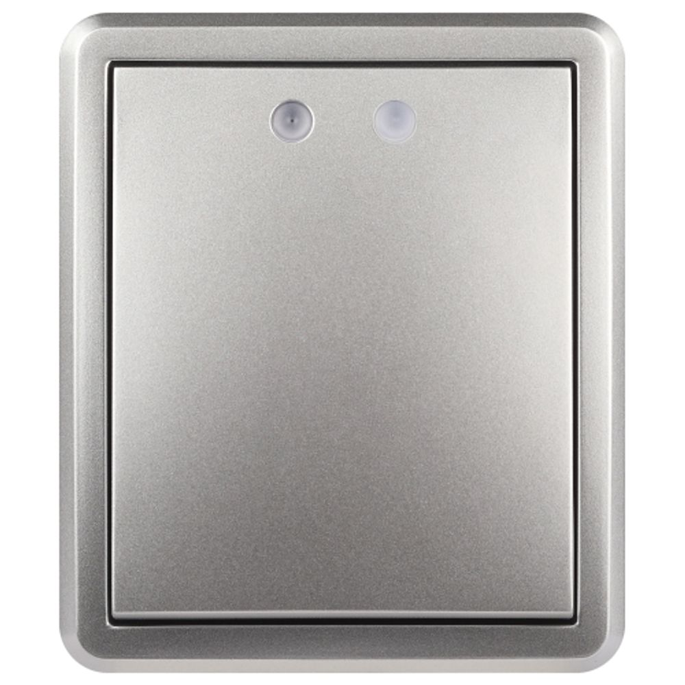 Выключатель ЭРА Эксперт 11-1202-03 с подсветкой IP20 10АХ-250В ОУ алюминий | Эра Эксперт