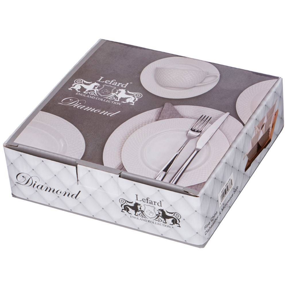 НАБОР СЕРВИРОВОЧНЫЙ НА ДЕРЕВ. ПОДСТАВКЕ LEFARD "ДИАМАНД" 9 ПР. (КОР=24НАБ.)