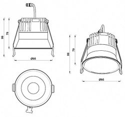 Встраиваемый светильник iLedex Mars 212-12W-D95-3000K-24DG-BK