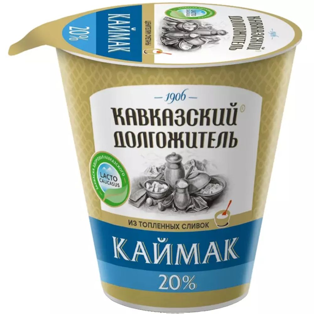 Каймак кисломолочный пр-т, Кавказский долгожитель, 20%, 300 гр