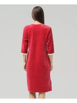 Халат велюровый на молнии большие размеры