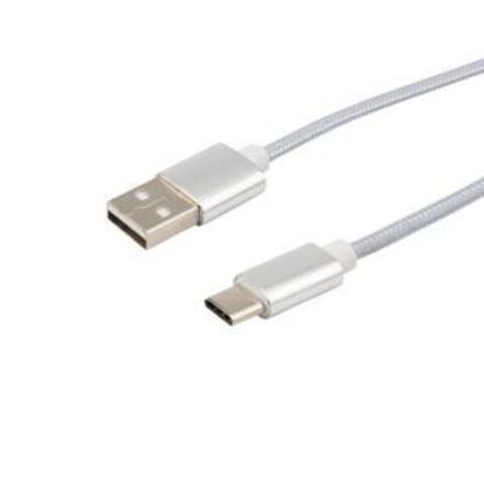 Кабель USB-Type-C/2,4A/nylon/silver/1m/REXANT