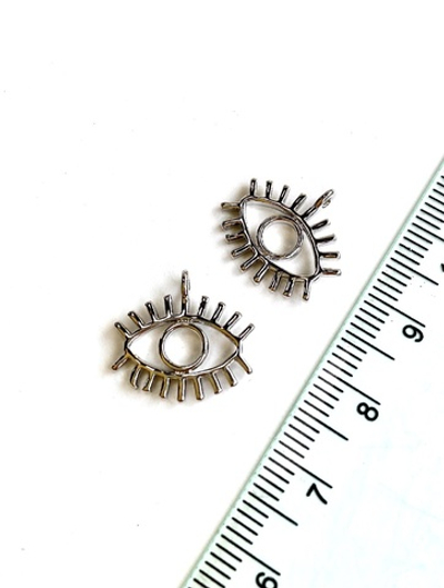 4478-р Подвеска "Глаз", 16*15 мм, родий