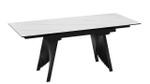 Стол кухонный обеденный раздвижной Черный муар/Керамика матовая черный мрамор 140(200)х85х78 см