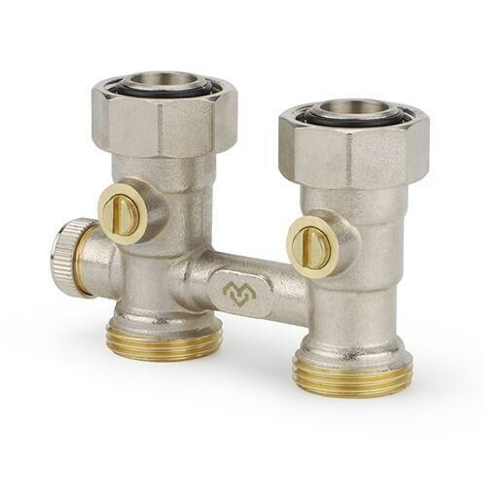 Узел нижнего подключения прямой Varmega VM138 - 3/4" (НР/НГ, PN10, T120°С, для однотрубных систем)