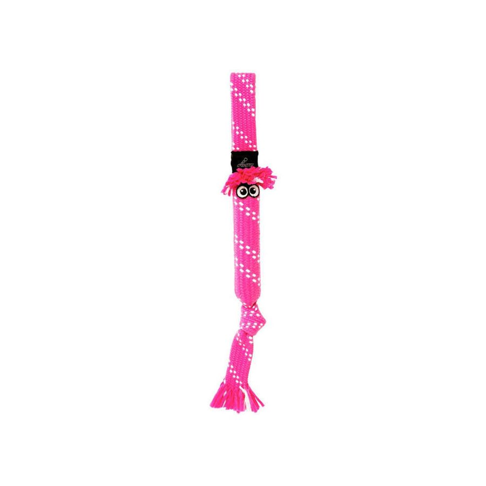 Игрушка для собак веревочная, шуршащая сосиска, розовая scrubz s, 315 мм