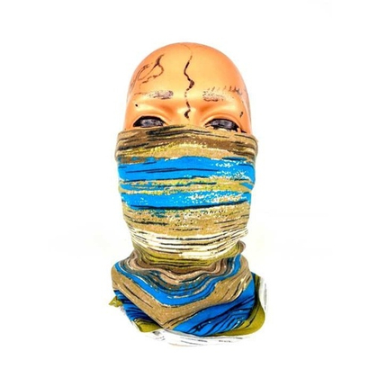 Бафф-Buff-Бандана теплая Полосы сине-желто-коричневые