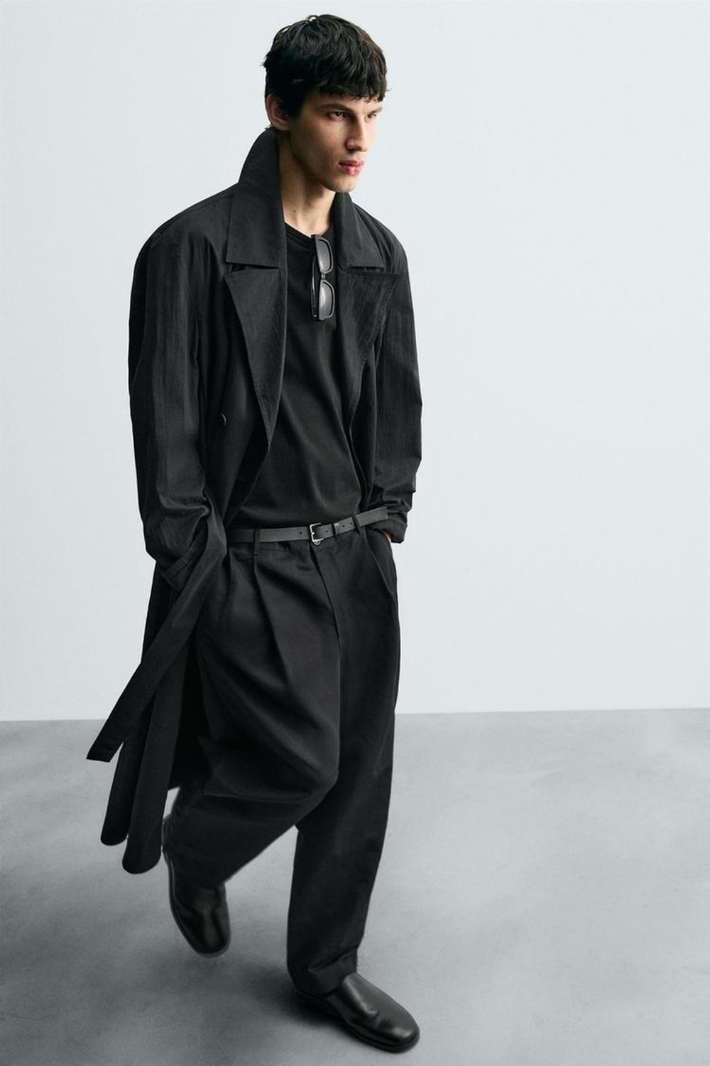 ZARA ТРЕНЧ OVERSIZE, ЧЕРНЫЙ