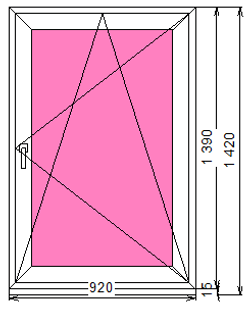 Пластиковое окно 1390 х 920 ТермА Эко