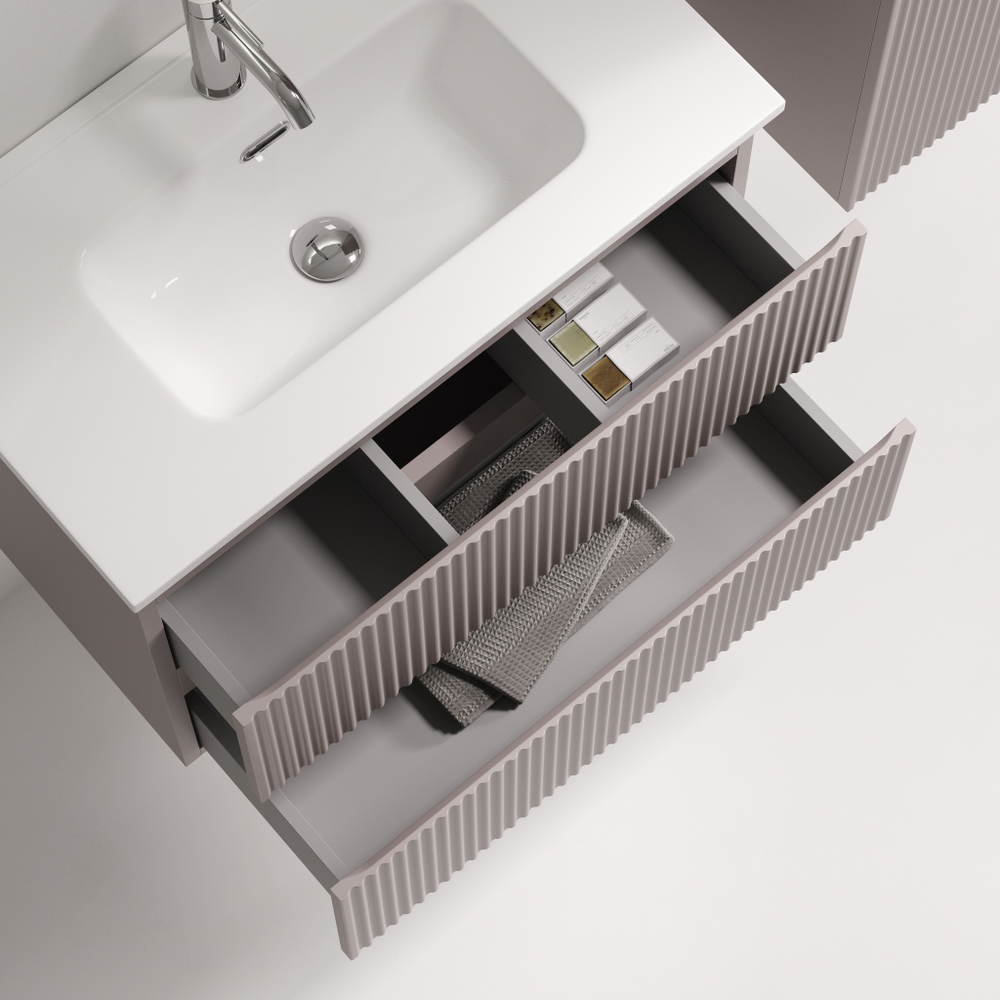 Тумба подвесная SANCOS Snob R 690х390х500, c двумя ящиками оснащенными доводчиками, Doha Soft, арт.SNR70/39SM