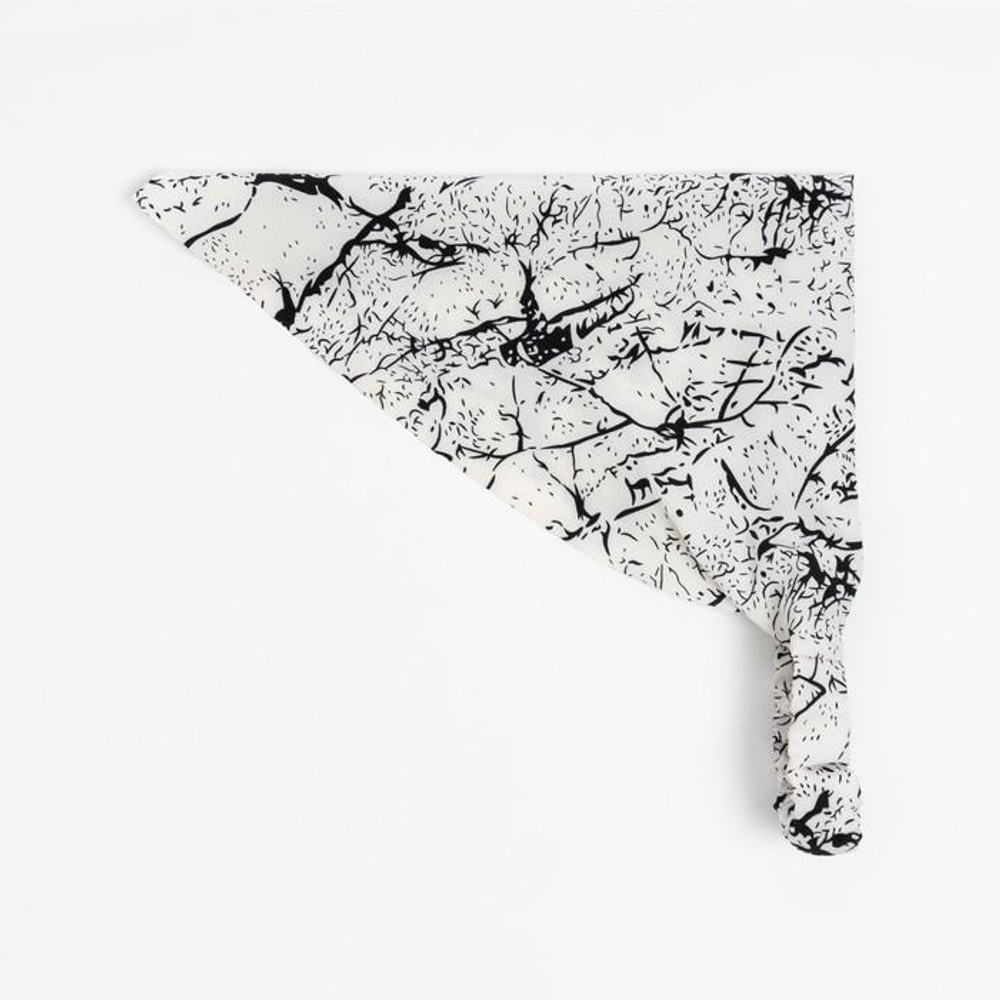 Косынка для девочек "Узор" р-р 50, белый, 100% 9159467