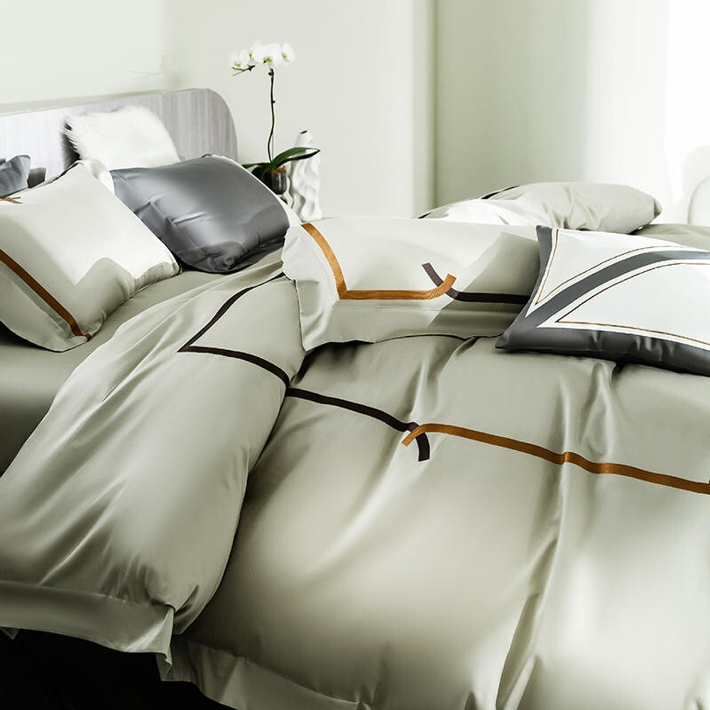 ZEPHYR HOME Постельное белье на двуспалку Египетский хлопок 100s зеленая