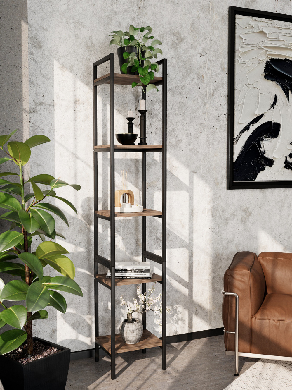 Стеллаж узкий металлический лофт Altus