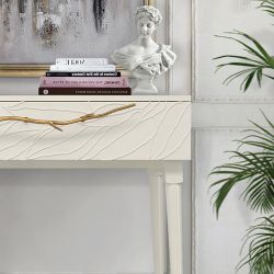 Консоль Арт Колор leaves Стайл Голд Кремовый белый