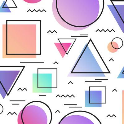 Геометрические формы в стиле мемфис дизайна