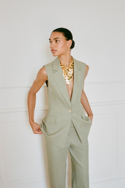 ZARA ПРЯМЫЕ БРЮКИ ИЗ ЛЬНА, СВЕТЛЫЙ ХАКИ