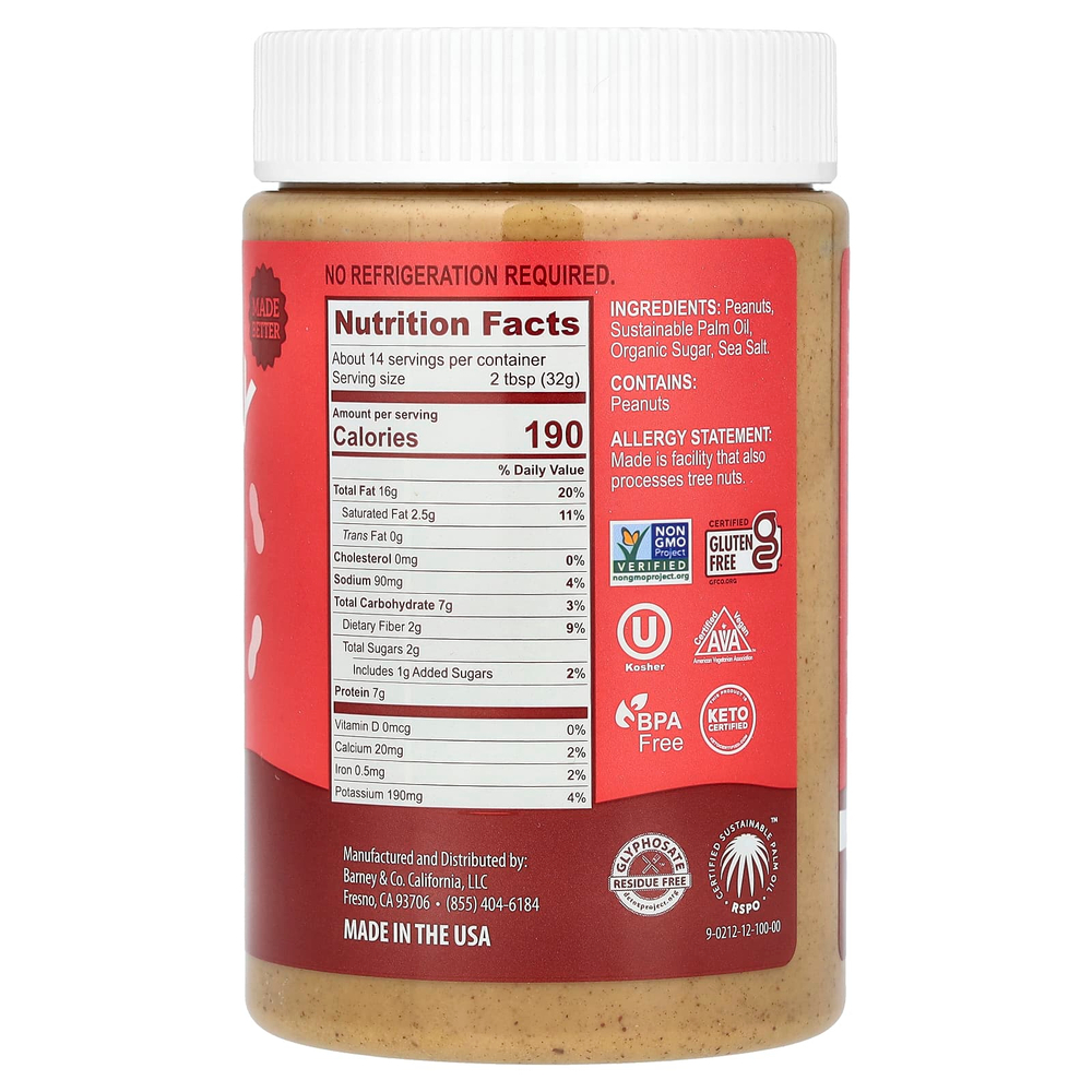 Barney Butter, Спред с арахисовым маслом, гладкий, 454 г (16 унций)