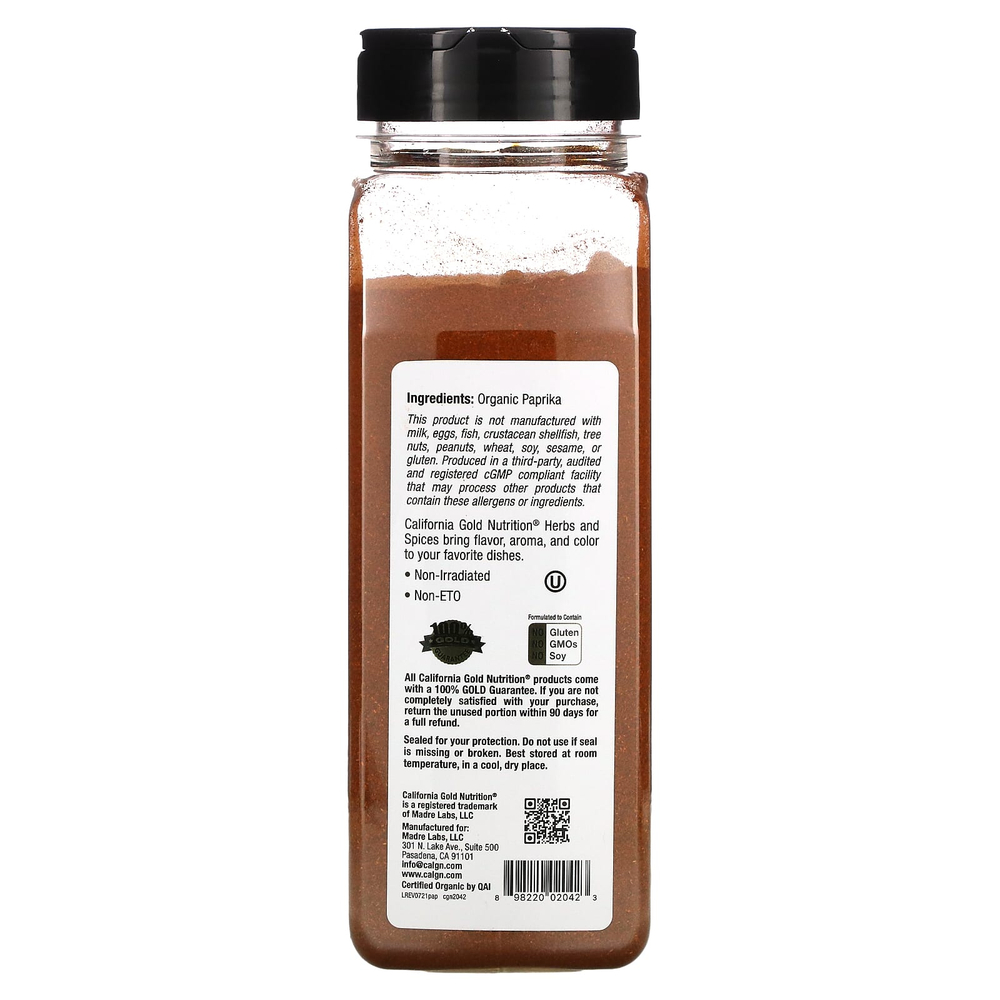 California Gold Nutrition, Foods, органическая паприка, молотая, 538 г (19 унций)