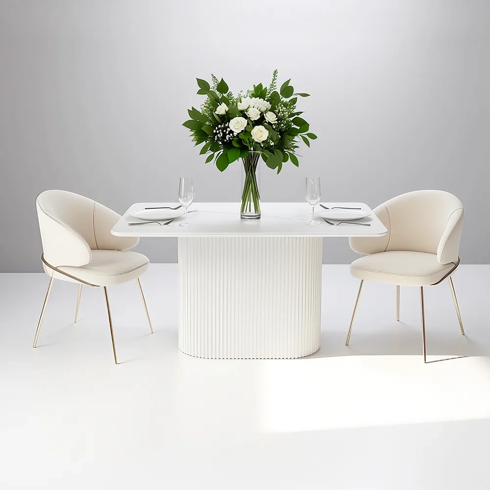 Стол Bradex Home Festa 140x85x77см, керамогранит белый мрамор