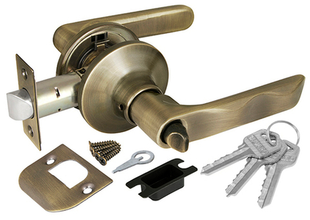 Ручка защелка DK624/BL AB-ET (624/BL AB-E) (кл/фик.) бронза