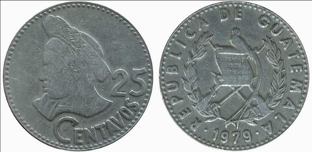 Гватемала 25 сентаво, 1979 Индианка VF