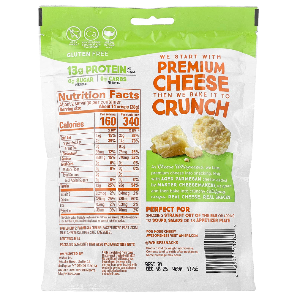 Whisps, сырные чипсы, пармезан, 60 г (2,12 унции)
