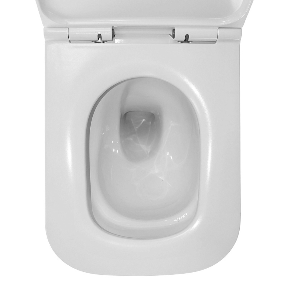 Унитаз подвесной Azario Cascad 525x345x360 безободковый, система смыва "Скрытое Торнадо", в комплекте с быстросъемным сиденьем микролифт (AZ-2303A)